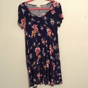 A'ltars State Swing Dress--Navy Floral